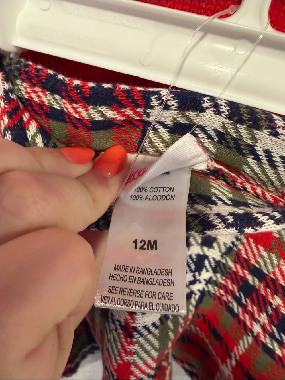 Little Lass Red "Merry" Knit Sweater Dress with Plaid Skirt NWT - Picture 3 of 4
